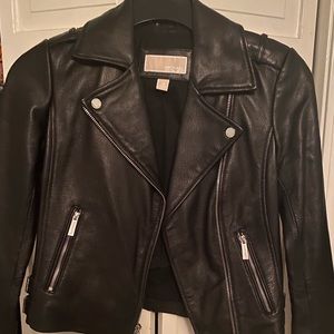 Michael Kors faux leather moto jacket